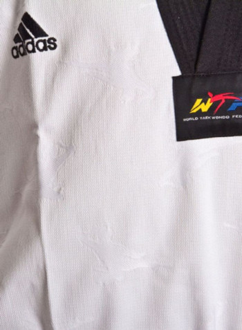 Adi-Supermaster II Taekwondo Uniform - White/Black, 210cm 210cm
