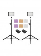 LED Video Light Kit 13.4x4.5 x9.5centimeter Black