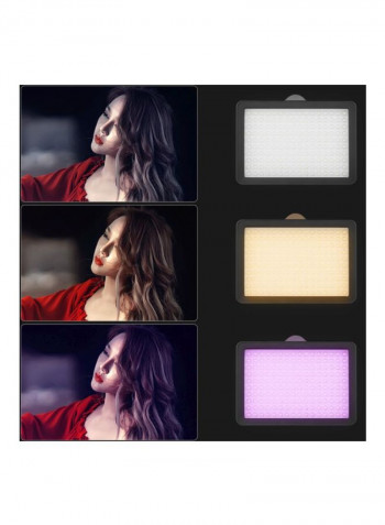 LED Video Light Kit 13.4x4.5 x9.5centimeter Black