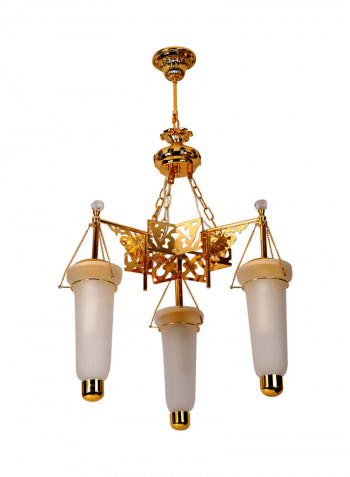 Long Frosted Glass Golden Cap Design Pendant Light White