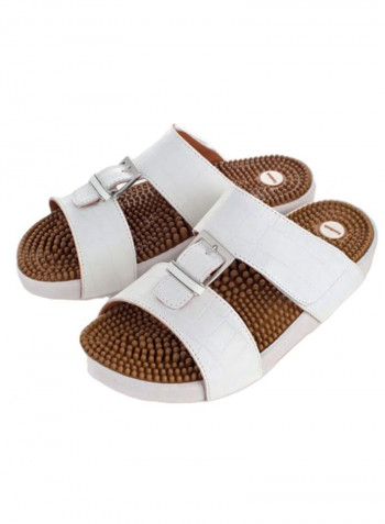Japanese Massager Musashi Sandals Brown/White
