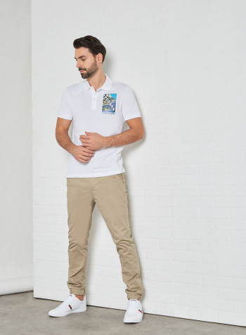 Landscape Badge Polo White