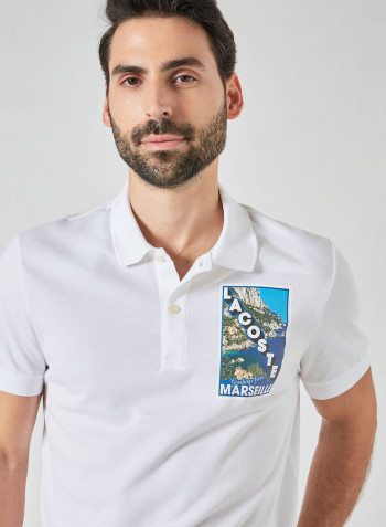 Landscape Badge Polo White