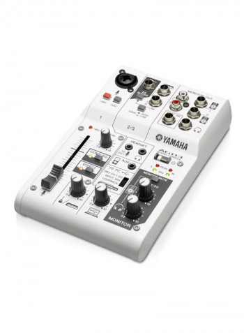 AG Series 3-Channel Mixer And USB Audio Interface AG03 White