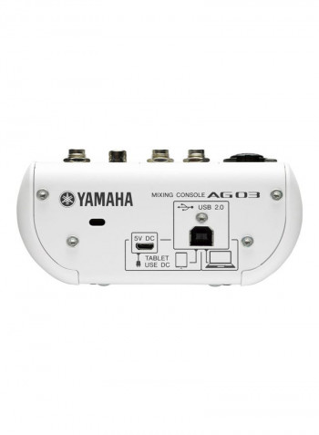AG Series 3-Channel Mixer And USB Audio Interface AG03 White
