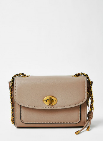 Faux Leather Crossbody Bag Taupe