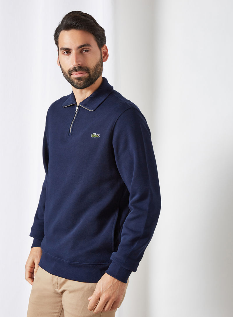 Half-Zip Sweatshirt Navy Blue