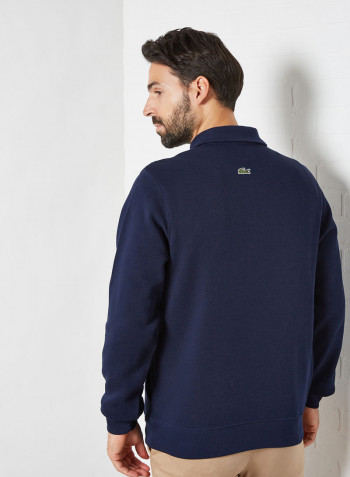 Half-Zip Sweatshirt Navy Blue