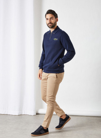 Half-Zip Sweatshirt Navy Blue