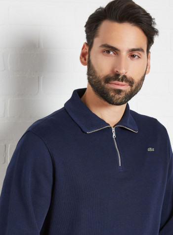 Half-Zip Sweatshirt Navy Blue