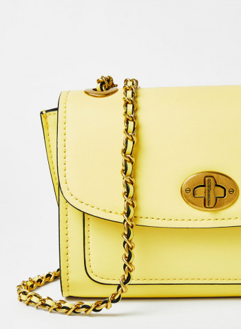 Faux Leather Crossbody Bag Yellow