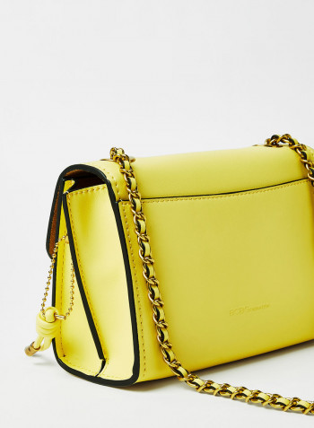 Faux Leather Crossbody Bag Yellow