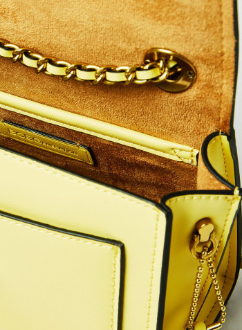 Faux Leather Crossbody Bag Yellow