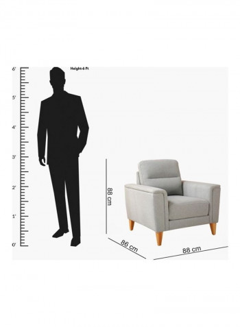 Lima 1-Seater Chair Grey 86x88cm