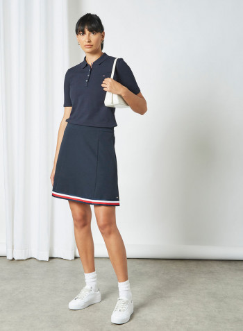Signature Tape Skirt Navy