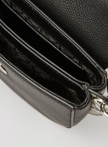 Snakeskin Detail Crossbody Bag Black Mix
