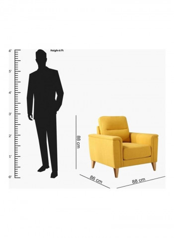 Lima 1-Seater Chair Yellow 86x88cm