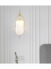 LED Copper Glass Lampshade Wall Lamp Warm White 20 x 25 x 65centimeter