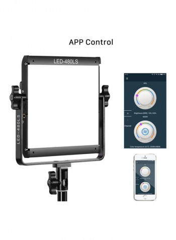 Dimmable Bi-colour LED Video Panel Light Black