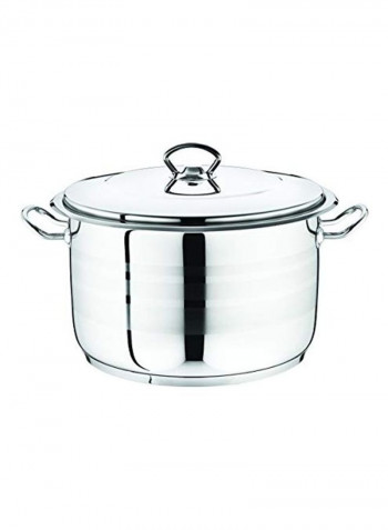 Cooking Pot With Lid Silver 36cm