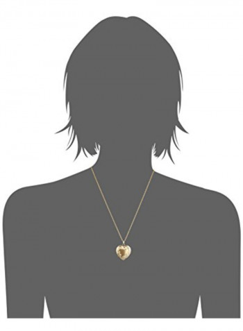 14K Gold Engraved Heart Locket Necklace