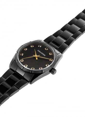 Unisex's Black Analog Stainless Steel Band Watch - ZVF222