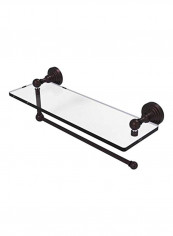 Waverly Place Collection Paper Towel Holder Glass Shelf Clear/Brown 5x22x0.37inch