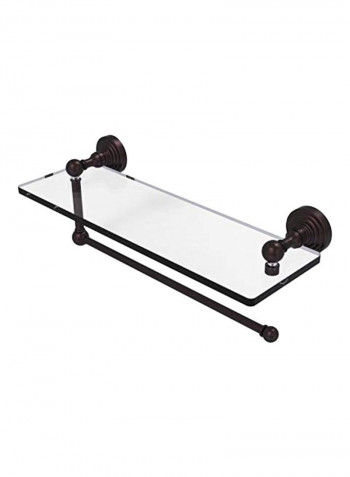 Waverly Place Collection Paper Towel Holder Glass Shelf Clear/Brown 5x22x0.37inch