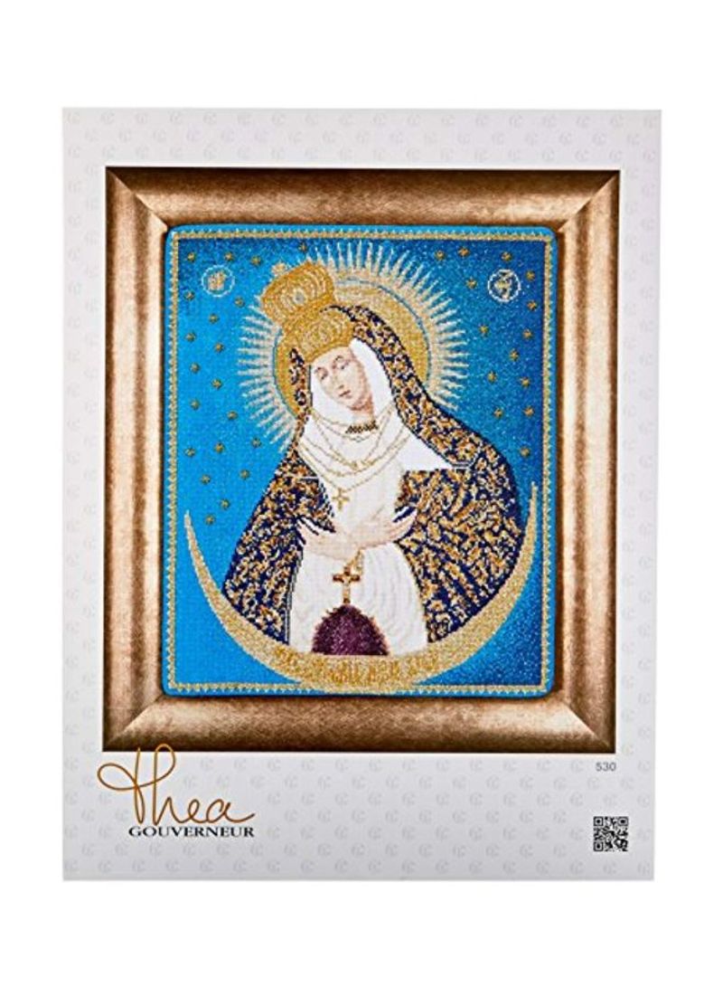 18-Piece Counted Cross Stitch Kit Blue/Gold/White