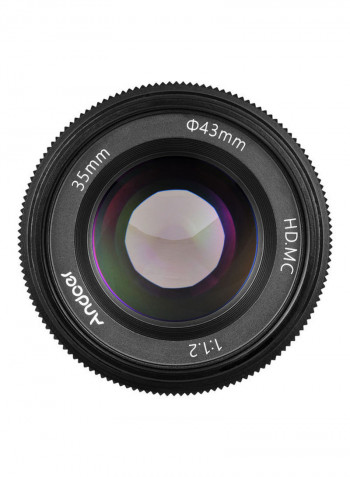 F1.2 Manual Focus Camera Lens Large Aperture Black