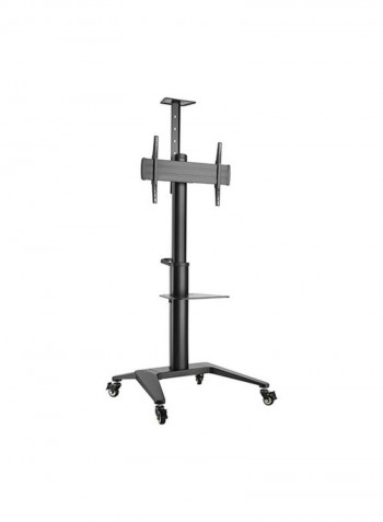 Landscape Portrait Orientation  Ultra Modern Aluminum Tv Cart  Black