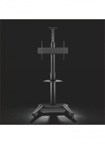 Landscape Portrait Orientation  Ultra Modern Aluminum Tv Cart  Black