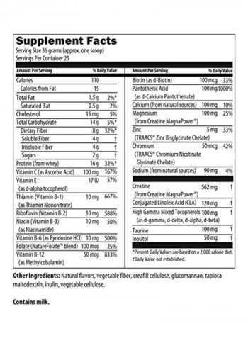 Whey Meal Natural Vanilla Flavor Dietary Supplement