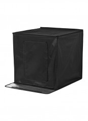 Foldable Tabletop Light Box With 126-Piece LED Lights And 3 Colour Backdrops Black