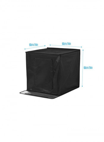 Foldable Tabletop Light Box With 126-Piece LED Lights And 3 Colour Backdrops Black