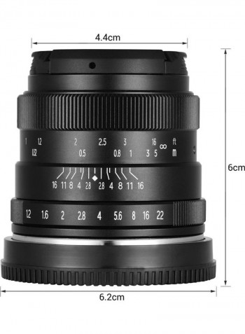 F1.2 Manual Focus Camera Lens Large Aperture Black