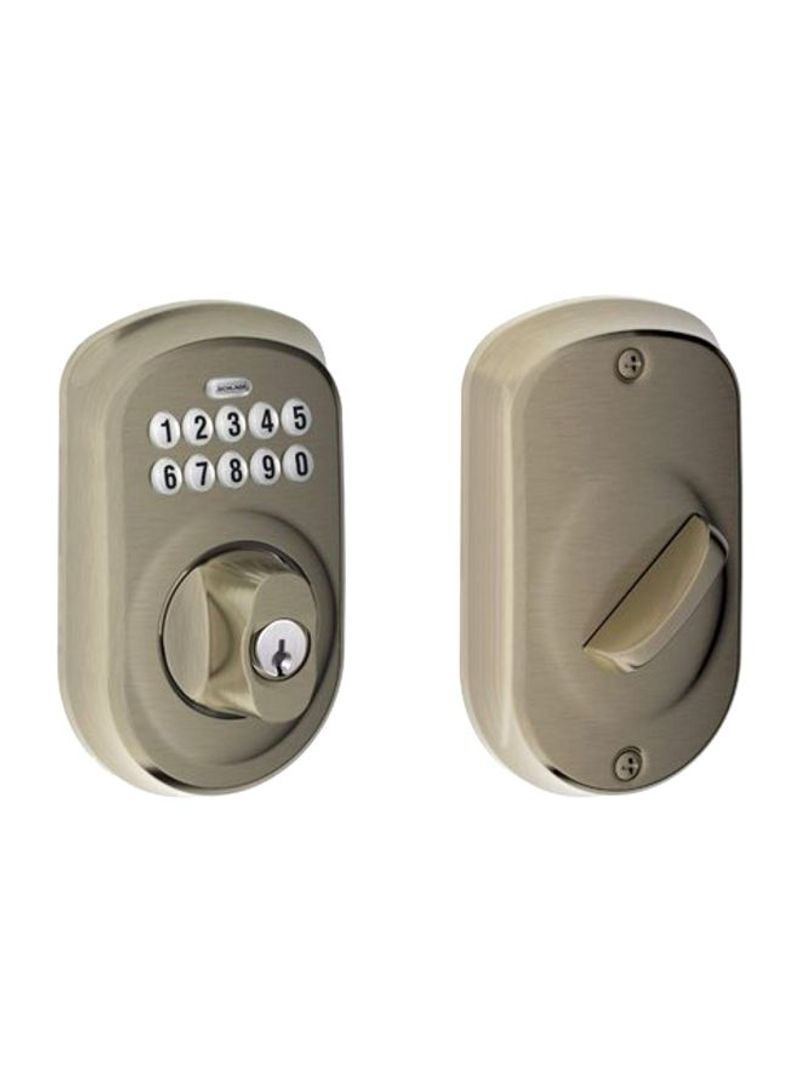 2-Piece Plymouth Keypad Deadbolt Door Lock Set Grey 3x4.5x6.5inch