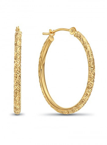Diamond-Cut Round Hoop Earrings