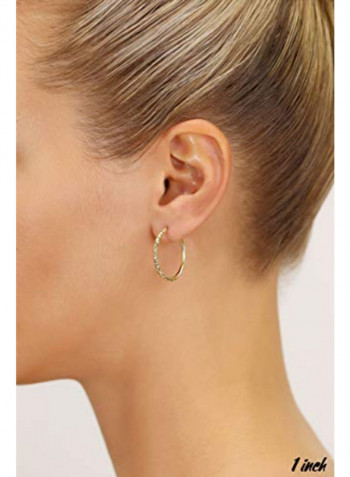 Diamond-Cut Round Hoop Earrings