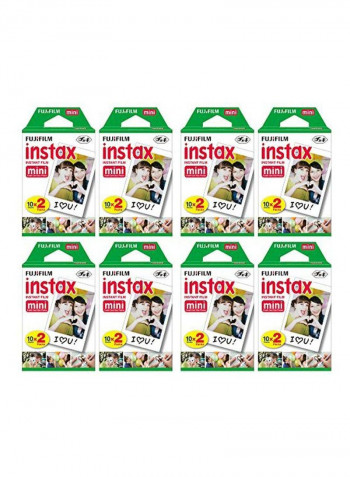 Pack Of 8 Instax Mini Instant Film 3.4x2.13inch Multicolour
