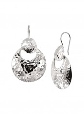 Sterling Silver Hammered Dangle Earrings
