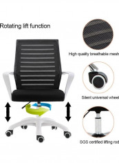 Thick Breathable Mesh 360 Rotary Conference Chair Black 67 x 47 x 19cm