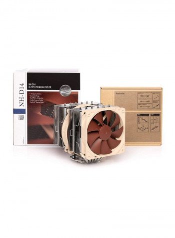 CPU Cooler Dual Fan Brown/Cream/Silver