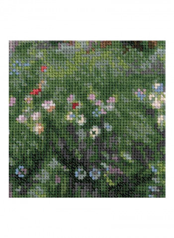 14-Piece Windflowers After J. W. Waterhouse's Painting Cross Stitch Kit Pink/Grey/Green