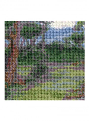 14-Piece Windflowers After J. W. Waterhouse's Painting Cross Stitch Kit Pink/Grey/Green