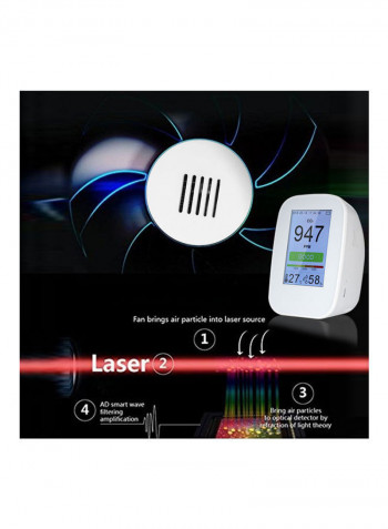 Multifunctional HCHO And TVOC Tester Air Quality Detector White 17.5cm