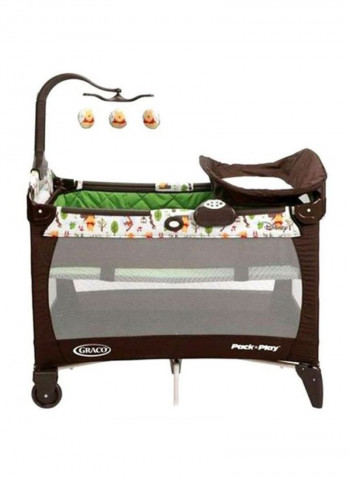 Pack N Play Arched Travel Cot - Brown/White/Green