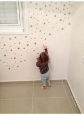 Cartoon Children's Room Pvc Wall Stickers Silver 60 x 90cm