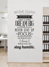 Modern Letters Proverb Removeable Wall Sticker Black