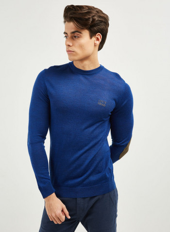 Casual Design Pullover Dark Blue